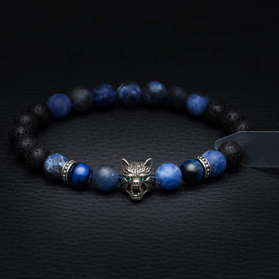 Olivenorma Fenrir Wolfskopf-Edelsteinarmband zur inneren Stärke - image 4