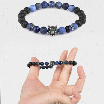 Olivenorma Fenrir Wolfskopf-Edelsteinarmband zur inneren Stärke - image 3
