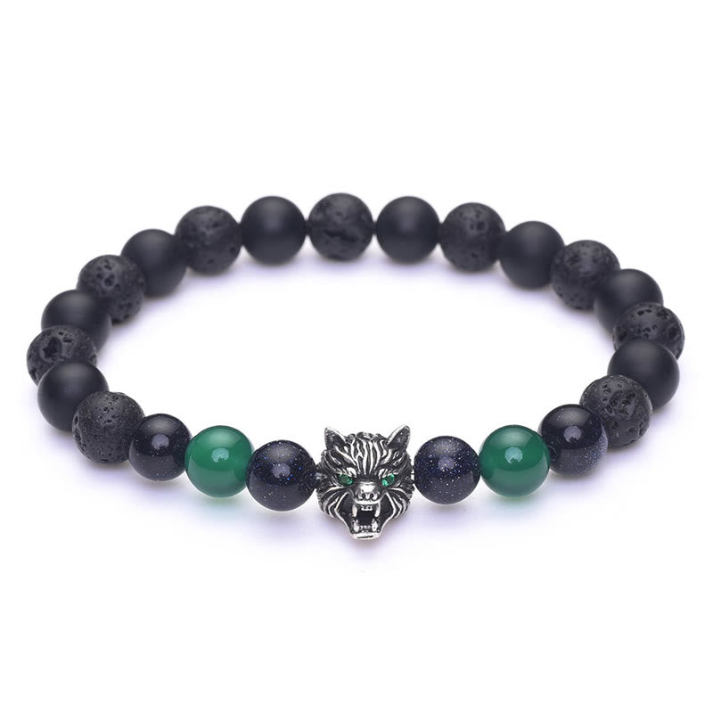 Olivenorma Fenrir Wolfskopf-Edelsteinarmband zur inneren Stärke - image 9