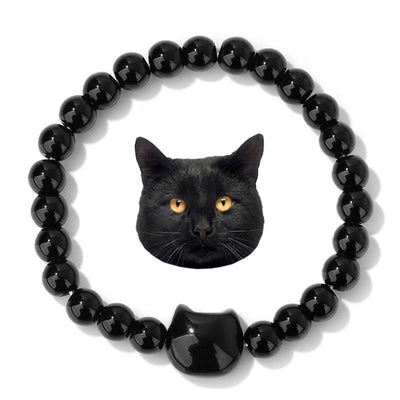 Olivenorma Mystic Meow Charm-Kristallarmband - Obsidian - image 5