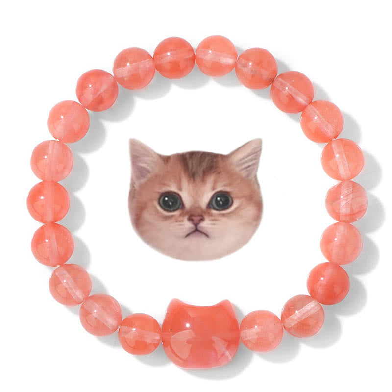 Olivenorma Mystic Meow Charm-Kristallarmband - Karneol - image 1