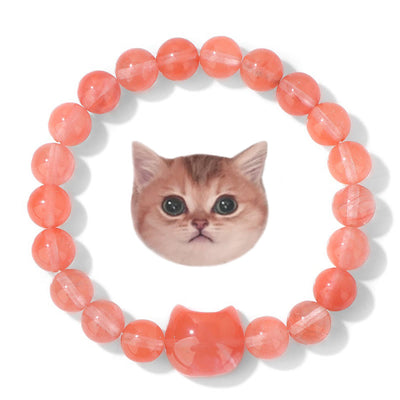Olivenorma Mystic Meow Charm-Kristallarmband - Karneol - image 1