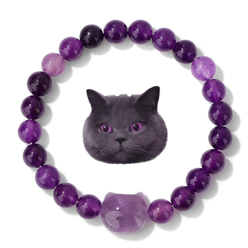 Olivenorma Mystic Meow Charm-Kristallarmband - Amethyst - image 7