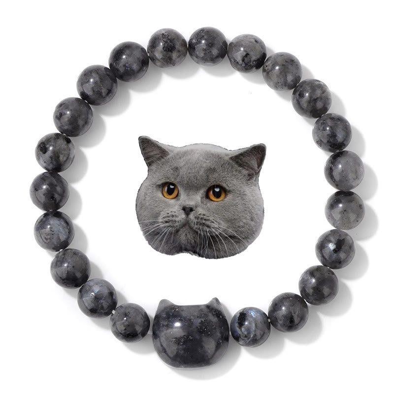 Olivenorma Mystic Meow Charm-Kristallarmband - Labradorit - image 3