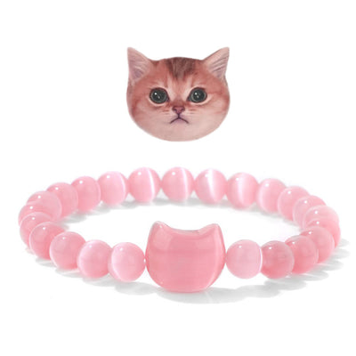 Olivenorma Mystic Meow Charm-Kristallarmband - Rosa Katzenaugenstein - image 10