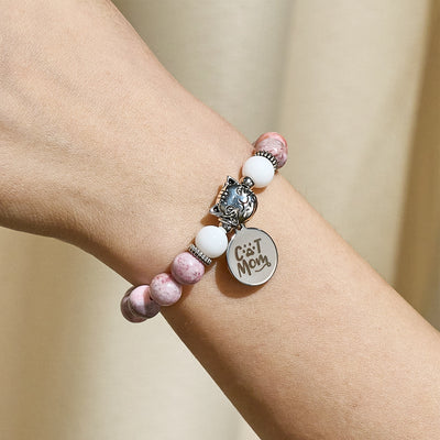 Olivenorma – Armband mit Kristallen für stolze Katzenmama, handgefertigt, Katzenliebhaber - image 2