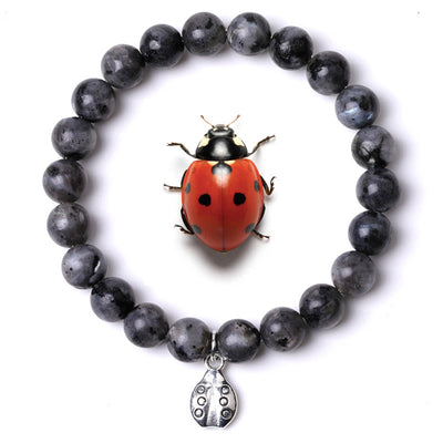 Olivenorma Lucky 7 Marienkäfer-Charm-Edelsteinarmband - Labradorit - image 35