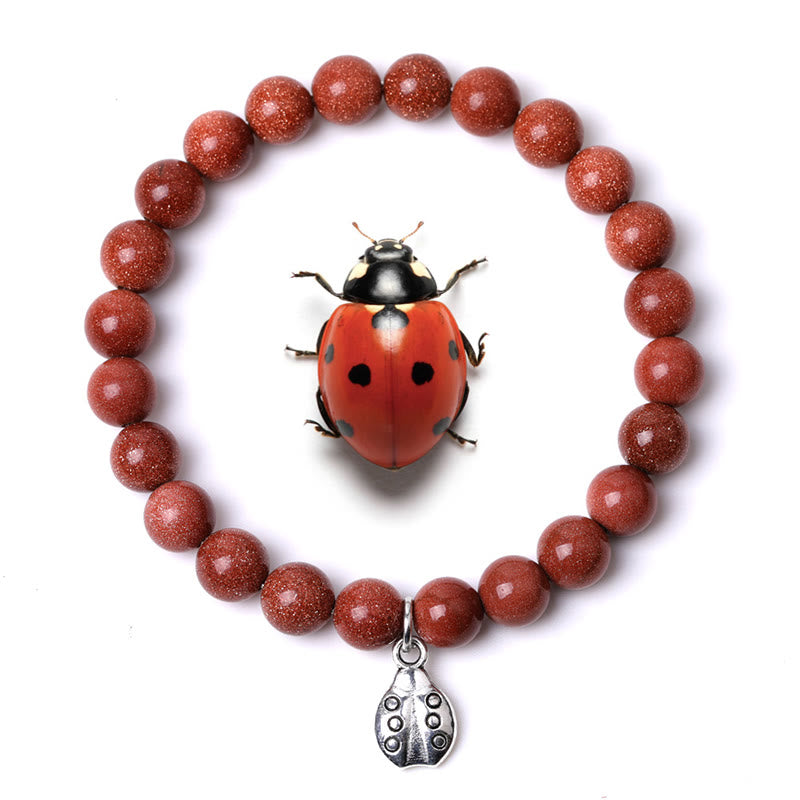 Olivenorma Lucky 7 Marienkäfer-Charm-Edelsteinarmband - Sandstein - image 27