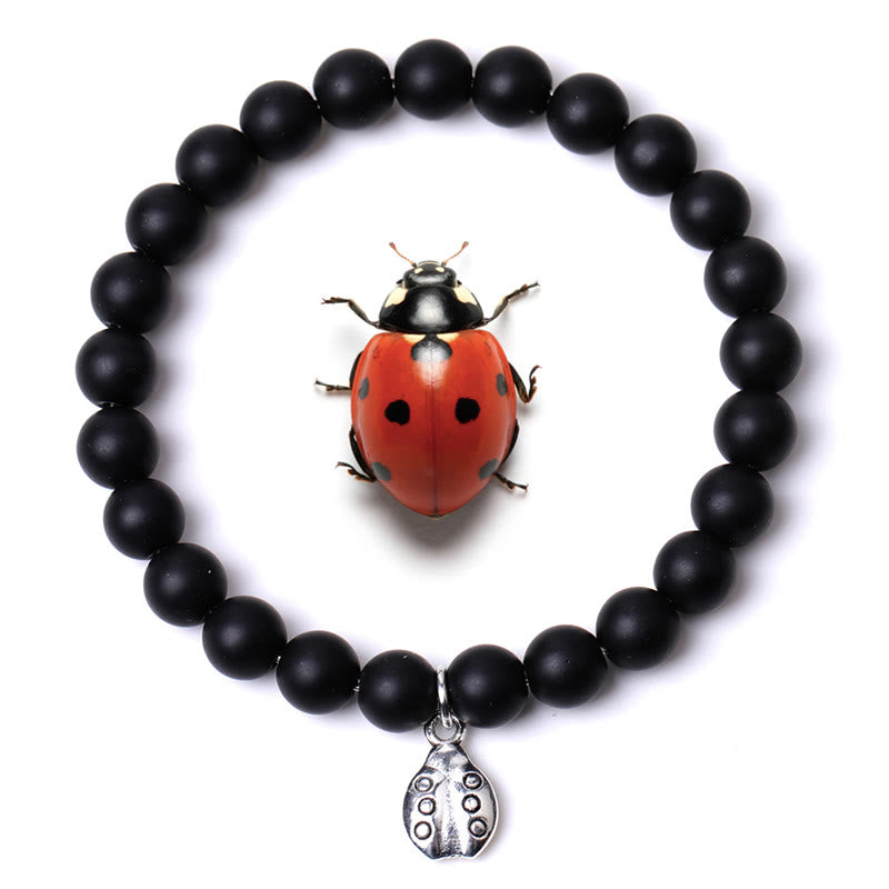 Olivenorma Lucky 7 Marienkäfer-Charm-Edelsteinarmband - Schwarzer Onyx - image 39