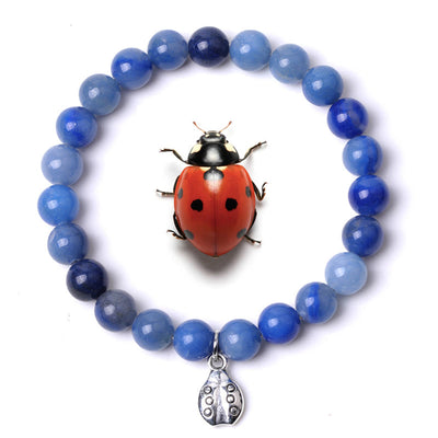 Olivenorma Lucky 7 Marienkäfer-Charm-Edelsteinarmband - Blauer Aventurin - image 13