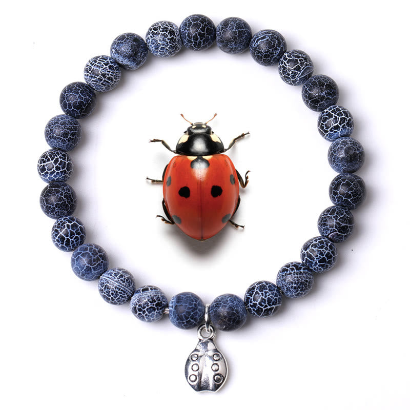 Olivenorma Lucky 7 Marienkäfer-Charm-Edelsteinarmband - Schwarzer Achat - image 45