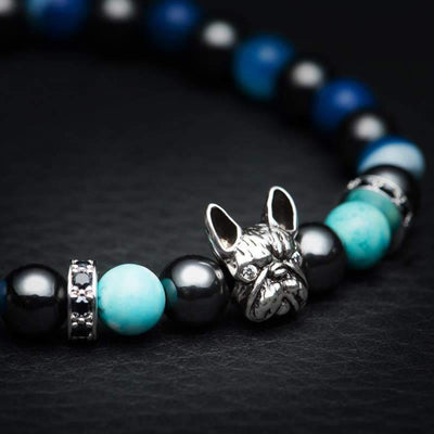 Olivenorma Französische Bulldogge​​ Gedenk-Edelsteinarmband - image 8