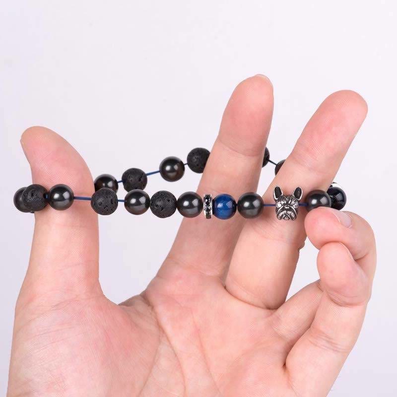 Olivenorma Französische Bulldogge​​ Gedenk-Edelsteinarmband - image 3