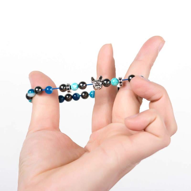 Olivenorma Französische Bulldogge​​ Gedenk-Edelsteinarmband - image 7