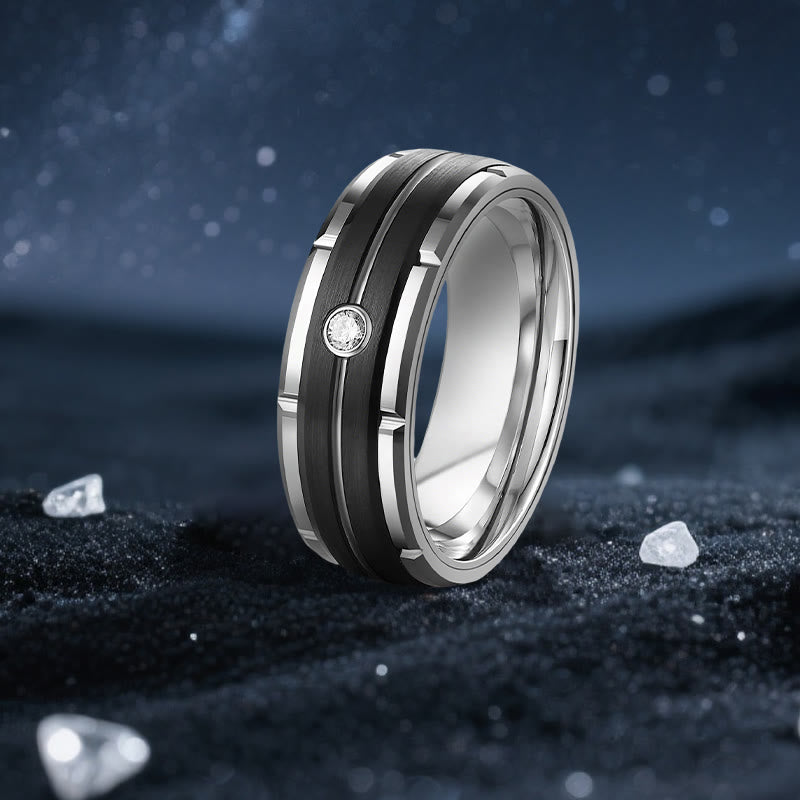 Olivenorma Orion Void Schwarzer Moissanit-Paarring - Ring für Herren - US 13 - image 4