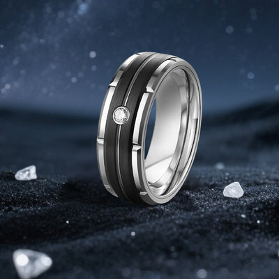 Olivenorma Orion Void Schwarzer Moissanit-Paarring - Ring für Herren - US 13 - image 4