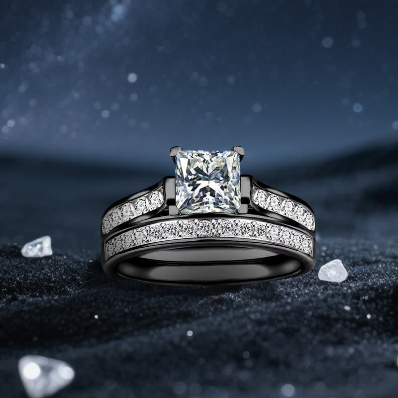 Olivenorma Orion Void Schwarzer Moissanit-Paarring - Ring für Damen - US 11 - image 2