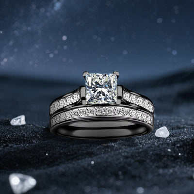 Olivenorma Orion Void Schwarzer Moissanit-Paarring - Ring für Damen - US 11 - image 2