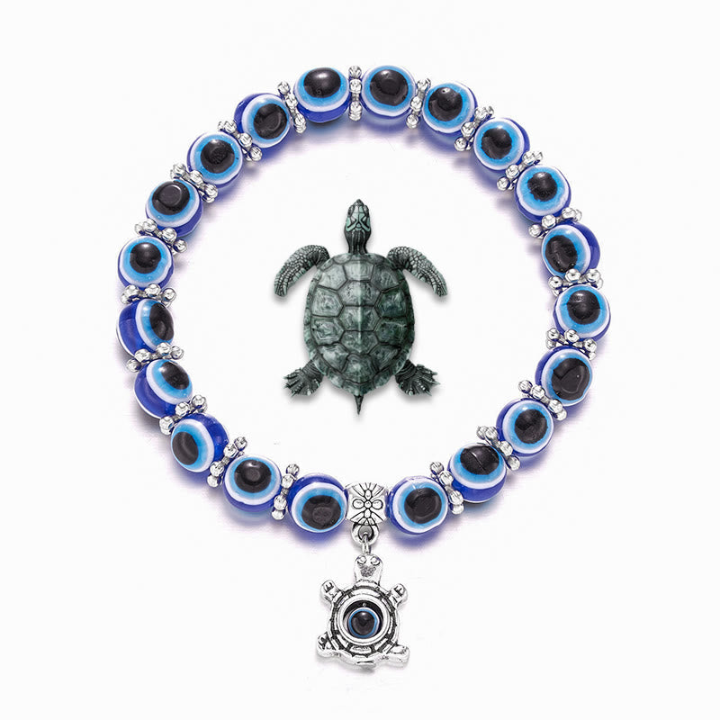 Olivenorma Doppeltes Wächter-Armband mit bösem Blick, Tiere, Totem, Perlen - Meeresschildkröte - image 8