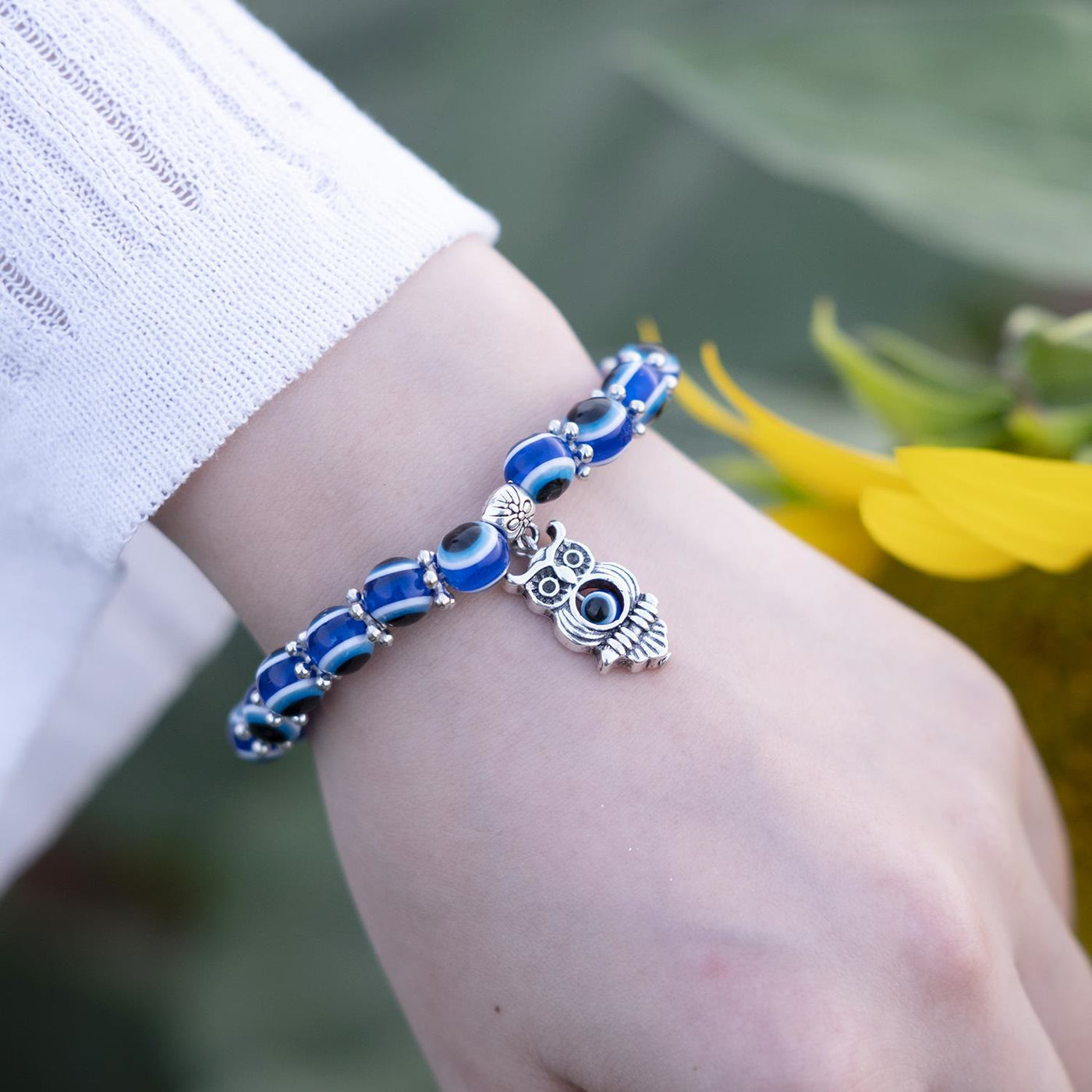 Olivenorma Doppeltes Wächter-Armband mit bösem Blick, Tiere, Totem, Perlen - image 5