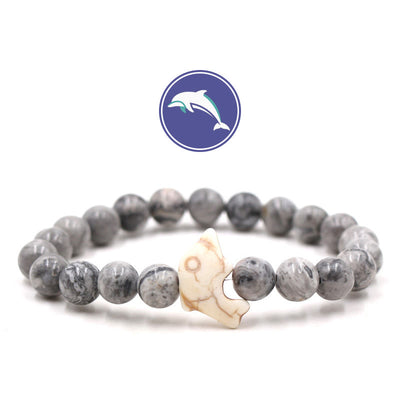 Olivenorma Delfinflüster-Edelsteinarmband - Grauer Jaspis - image 13