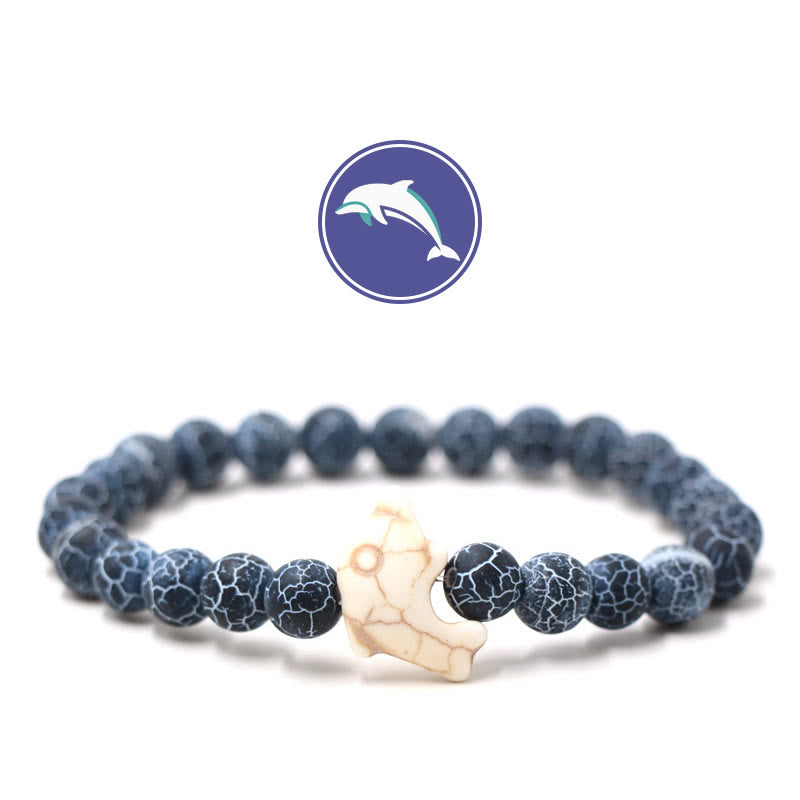 Olivenorma Delfinflüster-Edelsteinarmband - Schwarzer verwitterter Stein - image 12