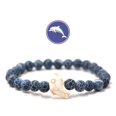 Olivenorma Delfinflüster-Edelsteinarmband - Schwarzer verwitterter Stein - image 12