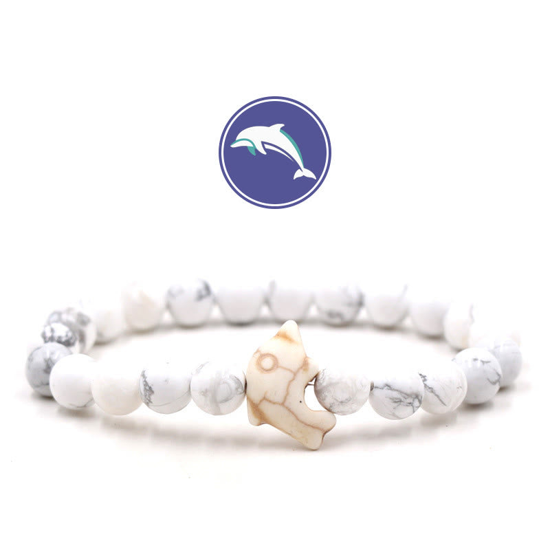 Olivenorma Delfinflüster-Edelsteinarmband - Howlith - image 6