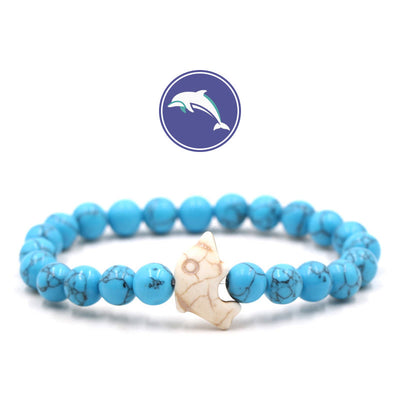 Olivenorma Delfinflüster-Edelsteinarmband - Blau Türkis - image 16