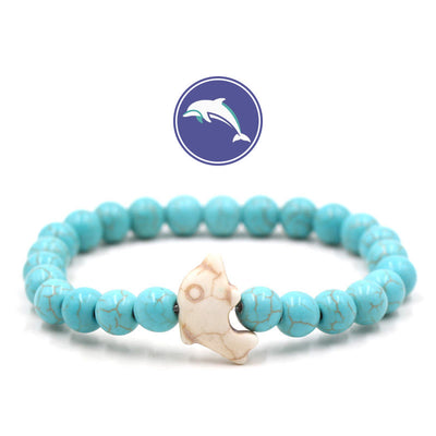 Olivenorma Delfinflüster-Edelsteinarmband - Türkis - image 1