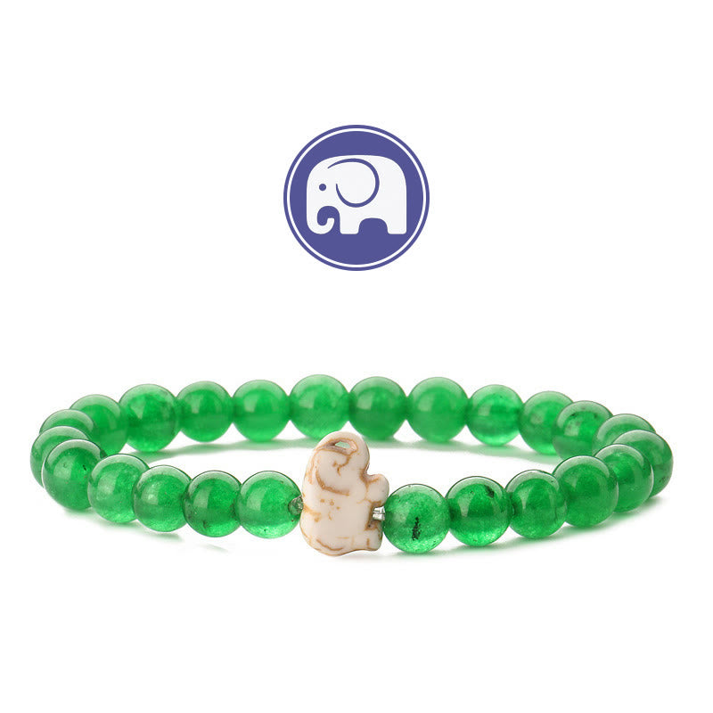 Olivenorma Elefanten-Weisheits-Edelsteinarmband - Grüner Chaldekon - image 22