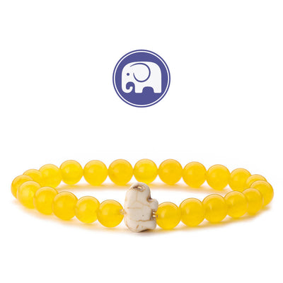 Olivenorma Elefanten-Weisheits-Edelsteinarmband - Gelber Chaldekon - image 21