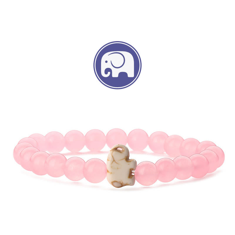 Olivenorma Elefanten-Weisheits-Edelsteinarmband - Rosa Chaldekon - image 23