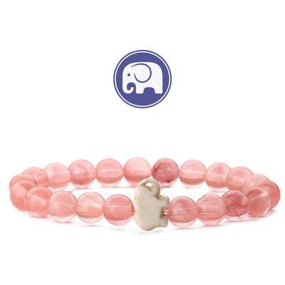 Olivenorma Elefanten-Weisheits-Edelsteinarmband - Rosenquarz - image 6