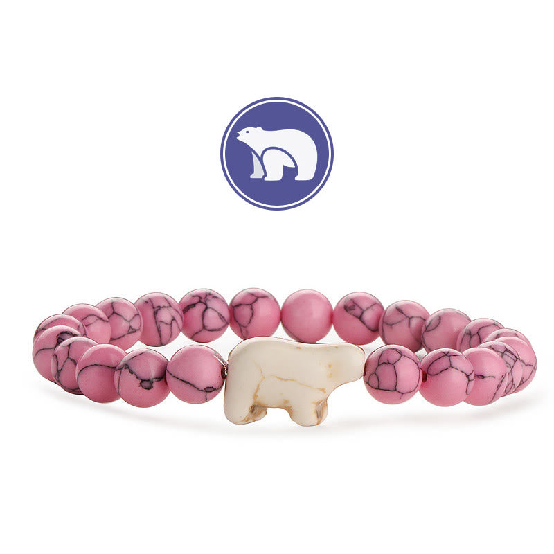 Olivenorma Eisbär Edelsteinarmband - Rosa Türkis - image 4
