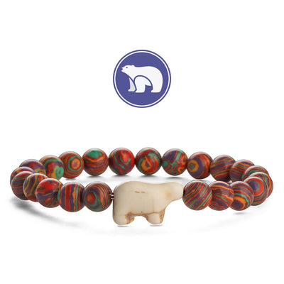 Olivenorma Eisbär Edelsteinarmband - Roter Malachit - image 8