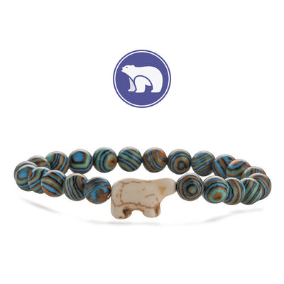 Olivenorma Eisbär Edelsteinarmband - Blauer Malachit - image 6
