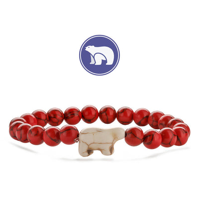 Olivenorma Eisbär Edelsteinarmband - Rot Türkis - image 5