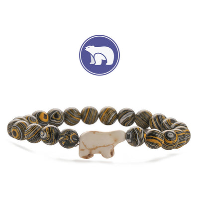 Olivenorma Eisbär Edelsteinarmband - Gelber Malachit - image 7