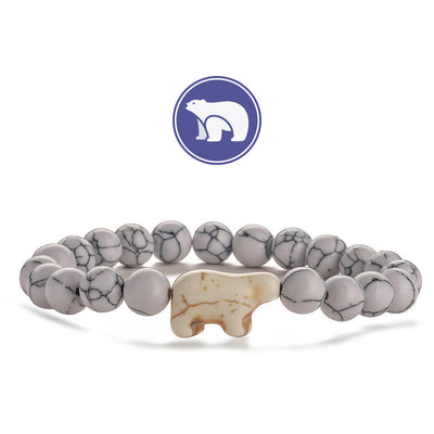 Olivenorma Eisbär Edelsteinarmband - Weiß Türkis - image 3