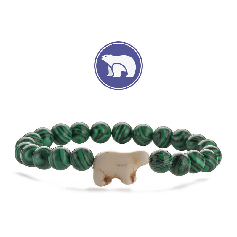 Olivenorma Eisbär Edelsteinarmband - Malachit - image 2