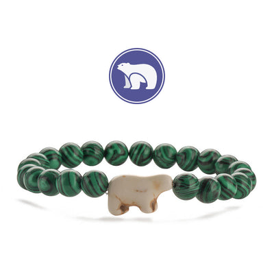 Olivenorma Eisbär Edelsteinarmband - Malachit - image 2