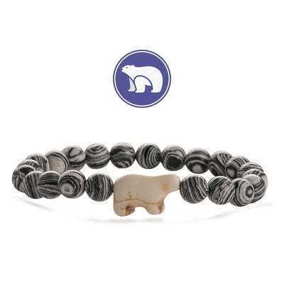 Olivenorma Eisbär Edelsteinarmband - Weißer Malachit - image 9