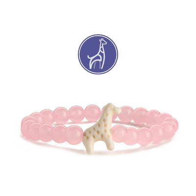 Olivenorma Giraffen-Wachstums-Edelsteinarmband - Weiße Giraffe - Rosenquarz - image 11