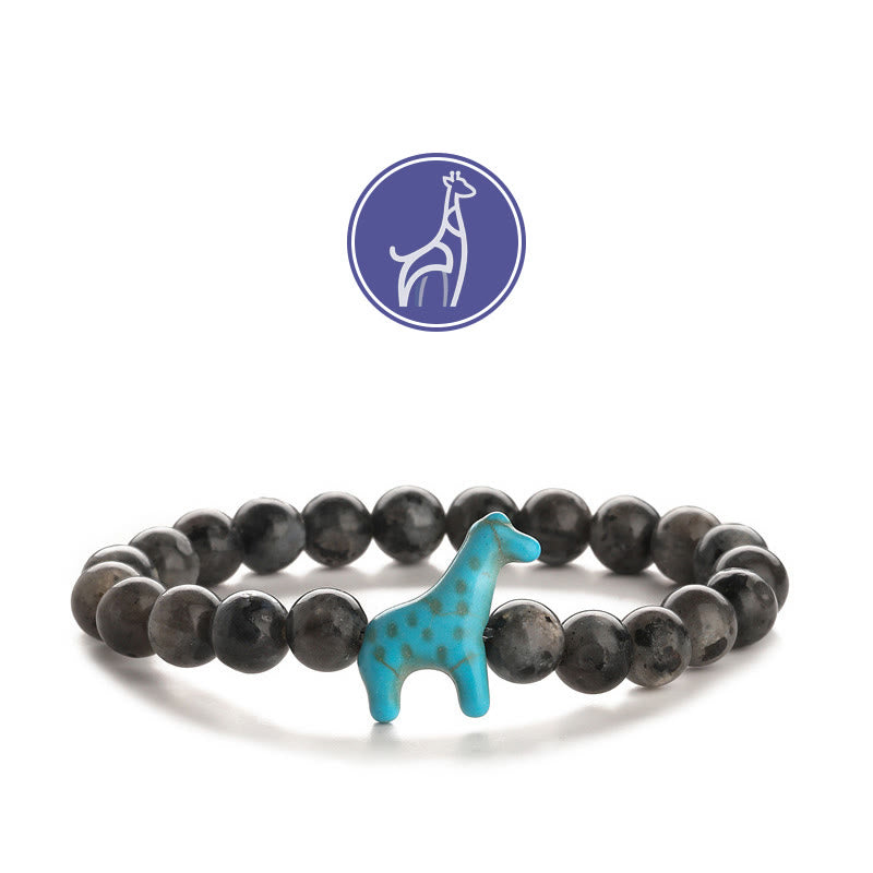Olivenorma Giraffen-Wachstums-Edelsteinarmband - Blaue Giraffe - Labradorit - image 10