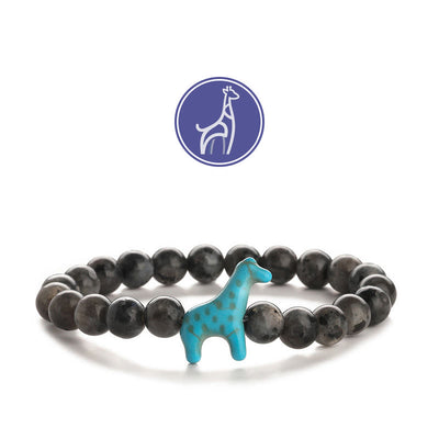 Olivenorma Giraffen-Wachstums-Edelsteinarmband - Blaue Giraffe - Labradorit - image 10