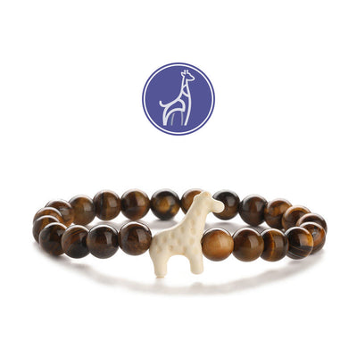 Olivenorma Giraffen-Wachstums-Edelsteinarmband - Weiße Giraffe - Tigerauge - image 19