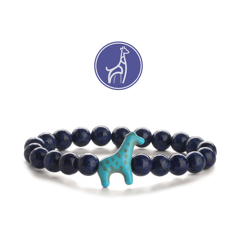 Olivenorma Giraffen-Wachstums-Edelsteinarmband - Blaue Giraffe - Lapislazuli - image 8