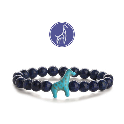Olivenorma Giraffen-Wachstums-Edelsteinarmband - Blaue Giraffe - Lapislazuli - image 8