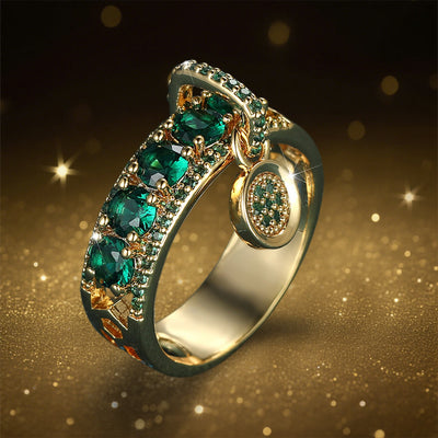 Olivenorma Hecate's Sigil Funkelnder Zirkonia-Ring - Grün - US 13 - image 9